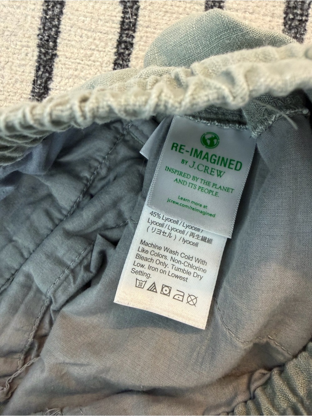 J. Crew Sage Green Tie Waist Seaside Shorts - Picture 3 of 4